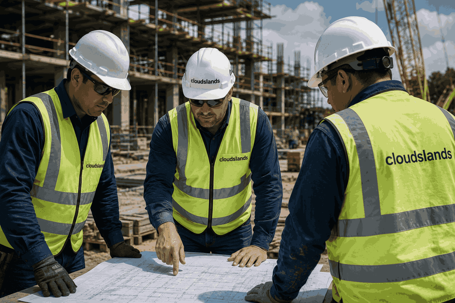 Cloudslands crew member on an active job site